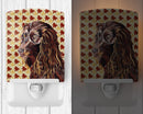 Boykin Spaniel Fall Leaves Ceramic Night Light Compact, UL-Certified, Ideal for Bedroom, Bathroom, Nursery, Hallway, Kitchen, 6x4x3, Multicolor