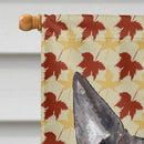 Bull Terrier Fall Leaves House Flag 28x40 Porch Sleeve Pole Decorative Outside Yard Banner Artwork Wall Hanging, Polyester