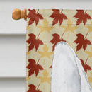 Bull Terrier Fall Leaves House Flag 28x40 Porch Sleeve Pole Decorative Outside Yard Banner Artwork Wall Hanging, Polyester