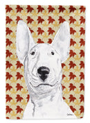 Bull Terrier Fall Leaves House Flag 28x40 Porch Sleeve Pole Decorative Outside Yard Banner Artwork Wall Hanging, Polyester