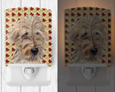 Golden Doodle Fall Leaves Ceramic Night Light Compact, UL-Certified, Ideal for Bedroom, Bathroom, Nursery, Hallway, Kitchen, 6x4x3, Multicolor