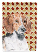 English Foxhound Fall Leaves House Flag 28x40 Porch Sleeve Pole Decorative Outside Yard Banner Artwork Wall Hanging, Polyester