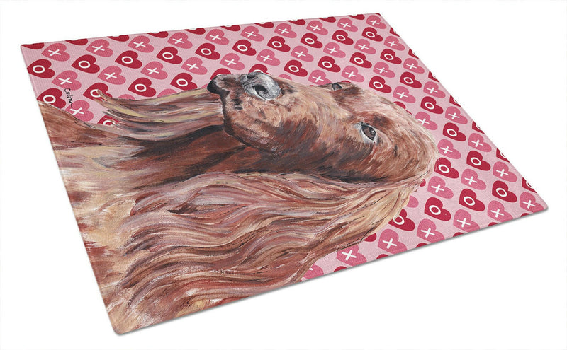 Irish Setter Valentine's Love Glass Cutting Boards – Durable, Decorative Kitchen Art Large