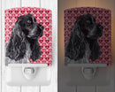 Black Cocker Spaniel Hearts and Love Ceramic Night Light Compact, UL-Certified, Ideal for Bedroom, Bathroom, Nursery, Hallway, Kitchen, 6x4x3, Multicolor