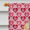 Buff Cocker Spaniel Hearts and Love House Flag 28x40 Porch Sleeve Pole Decorative Outside Yard Banner Artwork Wall Hanging, Polyester