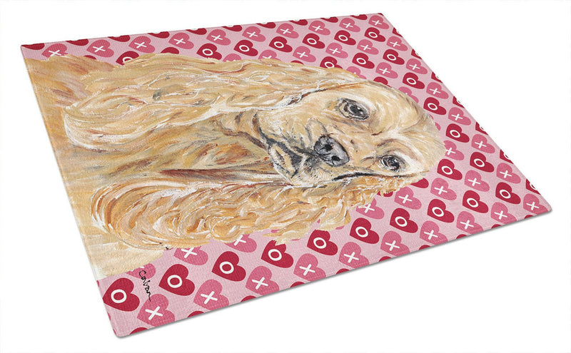 Cocker Spaniel Valentine's Love Glass Cutting Boards – Durable, Decorative Kitchen Art Large