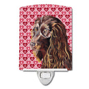 Boykin Spaniel Hearts and Love Ceramic Night Light Compact, UL-Certified, Ideal for Bedroom, Bathroom, Nursery, Hallway, Kitchen, 6x4x3, Multicolor