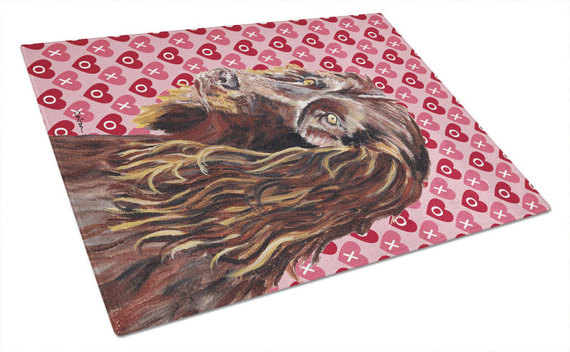 Boykin Spaniel Valentine's Love Glass Cutting Board Large