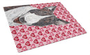Bull Terrier Valentine's Love Glass Cutting Boards – Durable, Decorative Kitchen Art Large