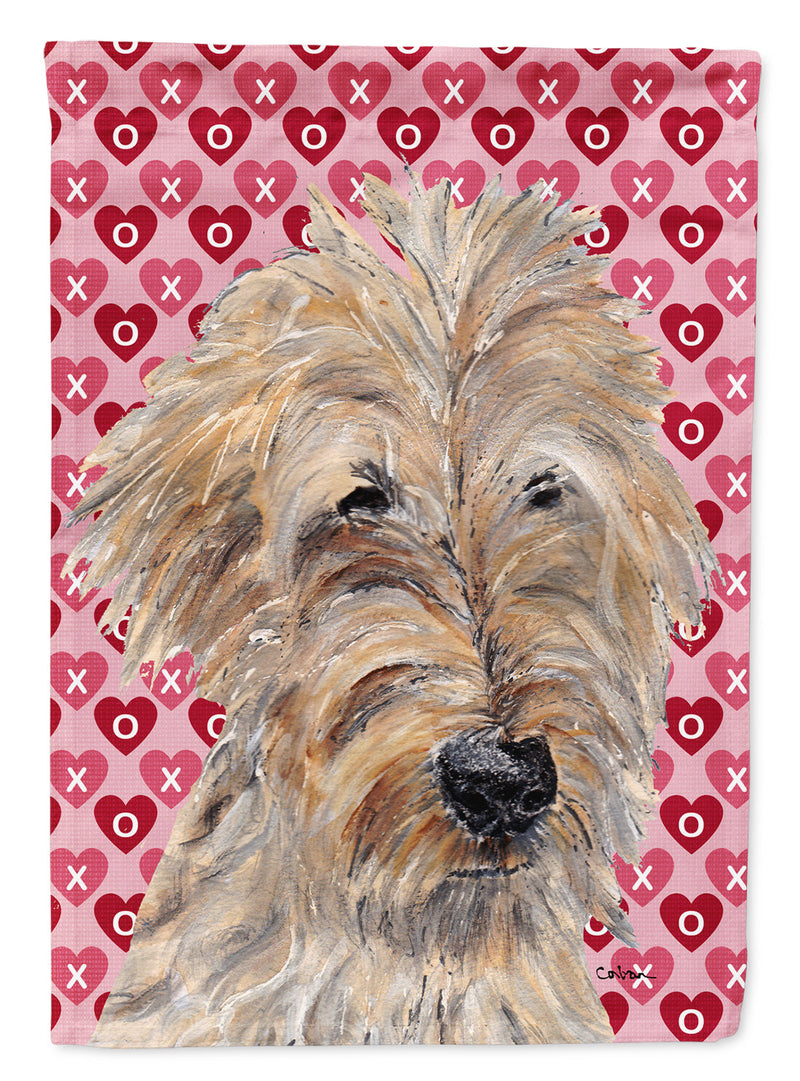 Goldendoodle Valentine's Love Flag Canvas House Size