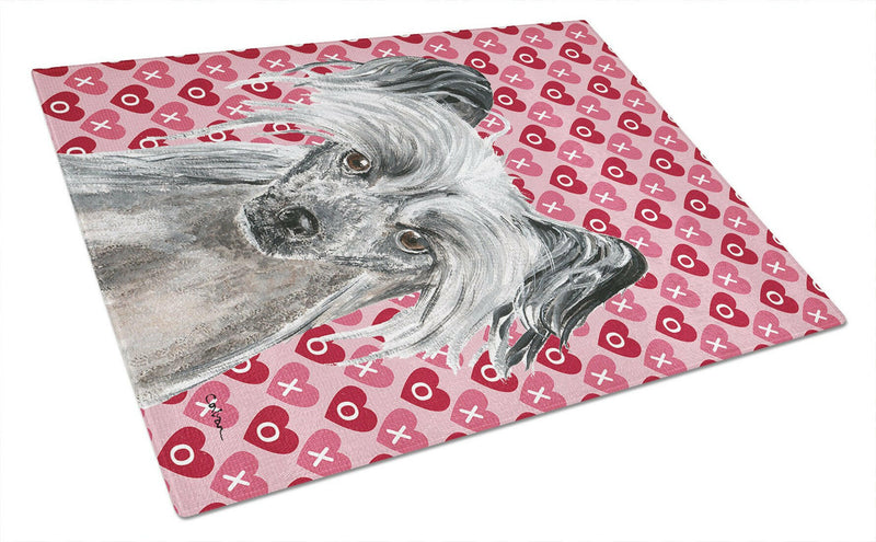 Chinese Crested Valentine's Love Glass Cutting Boards – Durable, Decorative Kitchen Art Large
