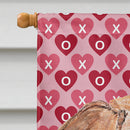 English Foxhound Valentine's Love Flag Canvas House Size