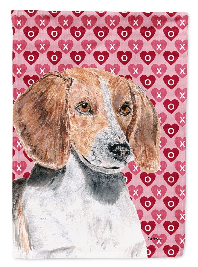 English Foxhound Valentine's Love Flag Canvas House Size