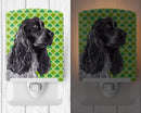 Black Cocker Spaniel Lucky Shamrock St. Patrick's Day Ceramic Night Light Compact, UL-Certified, Ideal for Bedroom, Bathroom, Nursery, Hallway, Kitchen, 6x4x3, Multicolor