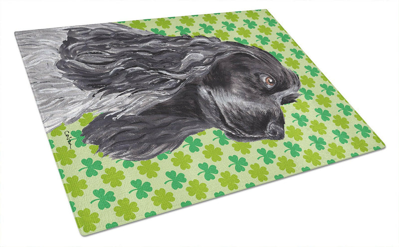 Cocker Spaniel St Patrick's Irish Glass Cutting Board Large