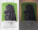 Black Cocker Spaniel Lucky Shamrock St. Patrick's Day Ceramic Night Light Compact, UL-Certified, Ideal for Bedroom, Bathroom, Nursery, Hallway, Kitchen, 6x4x3, Multicolor