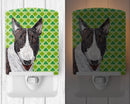 Bull Terrier Lucky Shamrock St. Patrick's Day Ceramic Night Light Compact, UL-Certified, Ideal for Bedroom, Bathroom, Nursery, Hallway, Kitchen, 6x4x3, Multicolor