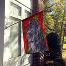 Black Cocker Spaniel Red Snowflakes Holiday House Flag 28x40 Porch Sleeve Pole Decorative Outside Yard Banner Artwork Wall Hanging, Polyester
