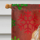 Buff Cocker Spaniel Red Snowflakes Holiday House Flag 28x40 Porch Sleeve Pole Decorative Outside Yard Banner Artwork Wall Hanging, Polyester