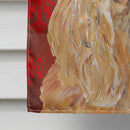 Buff Cocker Spaniel Red Snowflakes Holiday House Flag 28x40 Porch Sleeve Pole Decorative Outside Yard Banner Artwork Wall Hanging, Polyester