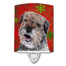 Border Terrier Red Snowflakes Holiday Ceramic Night Light SC9585CNL
