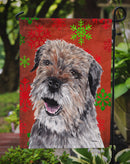 Border Terrier Red Snowflake Christmas Garden Flag – Decorative Outdoor Yard Flag