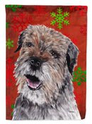 Border Terrier Red Snowflake Christmas Garden Flag – Decorative Outdoor Yard Flag