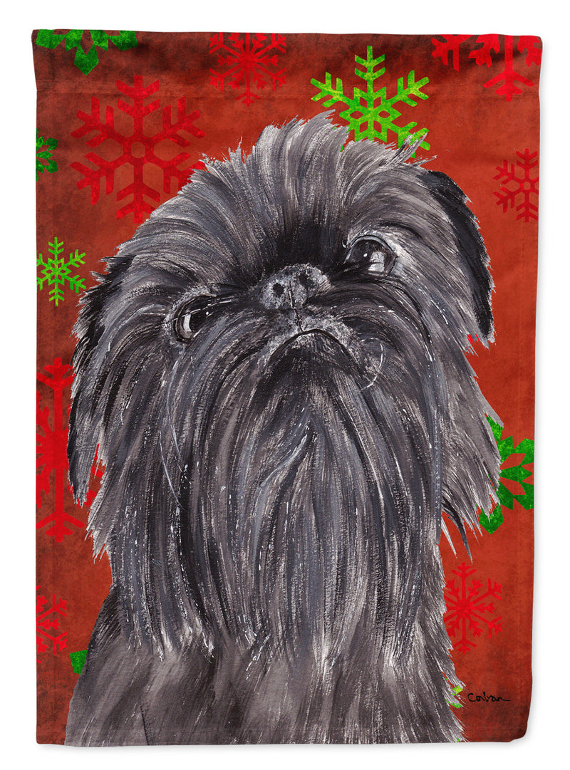 Brussels Griffon Red Snowflake Christmas Flag Canvas House Size