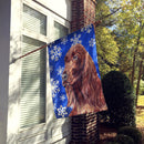 Irish Setter Winter Snowflakes House Flag 28x40 Porch Sleeve Pole Decorative Outside Yard Banner Artwork Wall Hanging, Polyester