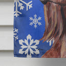Irish Setter Winter Snowflakes House Flag 28x40 Porch Sleeve Pole Decorative Outside Yard Banner Artwork Wall Hanging, Polyester