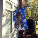 Black Cocker Spaniel Winter Snowflakes House Flag 28x40 Porch Sleeve Pole Decorative Outside Yard Banner Artwork Wall Hanging, Polyester