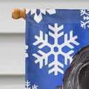 Black Cocker Spaniel Winter Snowflakes House Flag 28x40 Porch Sleeve Pole Decorative Outside Yard Banner Artwork Wall Hanging, Polyester