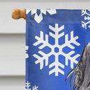 Black Cocker Spaniel Winter Snowflakes House Flag 28x40 Porch Sleeve Pole Decorative Outside Yard Banner Artwork Wall Hanging, Polyester