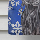 Black Cocker Spaniel Winter Snowflakes House Flag 28x40 Porch Sleeve Pole Decorative Outside Yard Banner Artwork Wall Hanging, Polyester