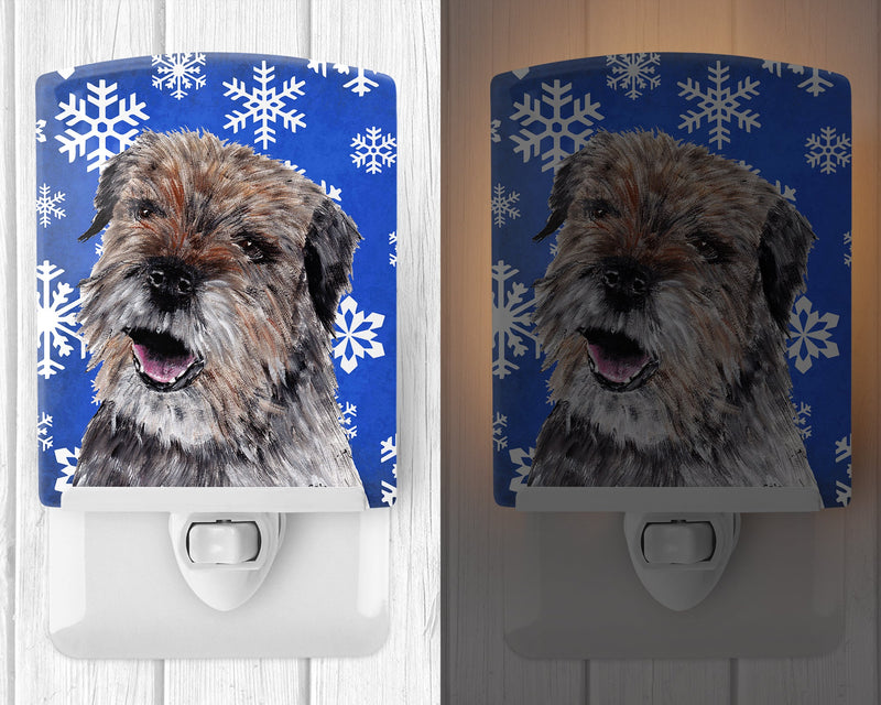 Border Terrier Winter Snowflakes Ceramic Night Light SC9599CNL