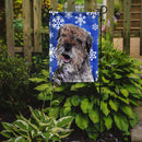 Border Terrier Blue Snowflake Winter Garden Flag – Decorative Outdoor Yard Flag