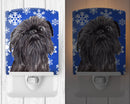 Brussels Griffon Winter Snowflakes Ceramic Night Light Compact, UL-Certified, Ideal for Bedroom, Bathroom, Nursery, Hallway, Kitchen, 6x4x3, Multicolor