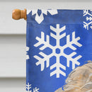 Golden Doodle Winter Snowflakes House Flag 28x40 Porch Sleeve Pole Decorative Outside Yard Banner Artwork Wall Hanging, Polyester