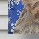 Golden Doodle Winter Snowflakes House Flag 28x40 Porch Sleeve Pole Decorative Outside Yard Banner Artwork Wall Hanging, Polyester