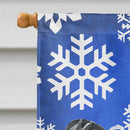 Chinese Crested Winter Snowflakes House Flag 28x40 Porch Sleeve Pole Decorative Outside Yard Banner Artwork Wall Hanging, Polyester