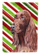 Irish Setter Candy Cane Christmas House Flag 28x40 Porch Sleeve Pole Decorative Outside Yard Banner Artwork Wall Hanging, Polyester