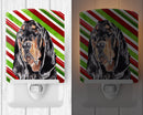 Black and Tan Coonhound Candy Cane Christmas Ceramic Night Light Compact, UL-Certified, Ideal for Bedroom, Bathroom, Nursery, Hallway, Kitchen, 6x4x3, Multicolor