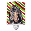 Black and Tan Coonhound Candy Cane Christmas Ceramic Night Light Compact, UL-Certified, Ideal for Bedroom, Bathroom, Nursery, Hallway, Kitchen, 6x4x3, Multicolor