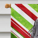 Black Cocker Spaniel Candy Cane Christmas House Flag 28x40 Porch Sleeve Pole Decorative Outside Yard Banner Artwork Wall Hanging, Polyester