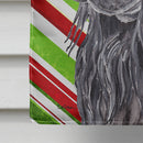 Black Cocker Spaniel Candy Cane Christmas House Flag 28x40 Porch Sleeve Pole Decorative Outside Yard Banner Artwork Wall Hanging, Polyester