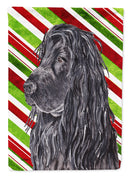 Black Cocker Spaniel Candy Cane Christmas House Flag 28x40 Porch Sleeve Pole Decorative Outside Yard Banner Artwork Wall Hanging, Polyester