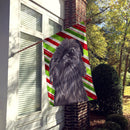 Brussels Griffon Candy Cane Christmas House Flag 28x40 Porch Sleeve Pole Decorative Outside Yard Banner Artwork Wall Hanging, Polyester