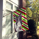 Bull Terrier Candy Cane Christmas House Flag 28x40 Porch Sleeve Pole Decorative Outside Yard Banner Artwork Wall Hanging, Polyester