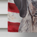 Blue Tick Coonhound with American Flag USA Flag Canvas House Size SC9625CHF
