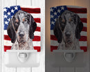 Blue Tick Coonhound with American Flag USA Ceramic Night Light SC9625CNL